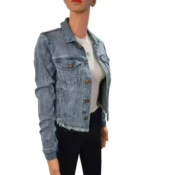For The Republic Jackets & Blazers - Light Wash Distressed Denim Jacket - Never Worn